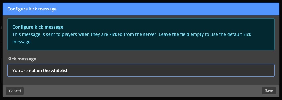 Kick message
