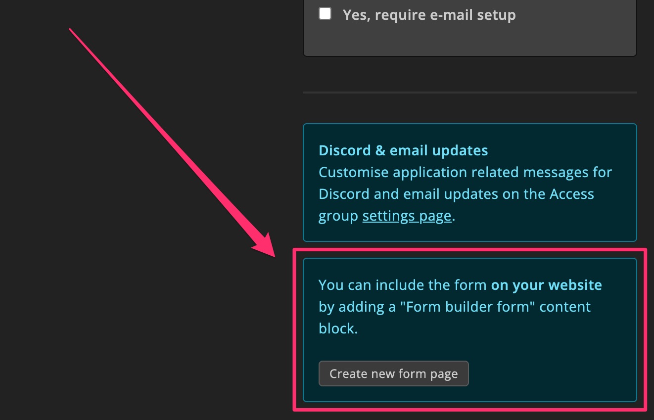 Add form to page