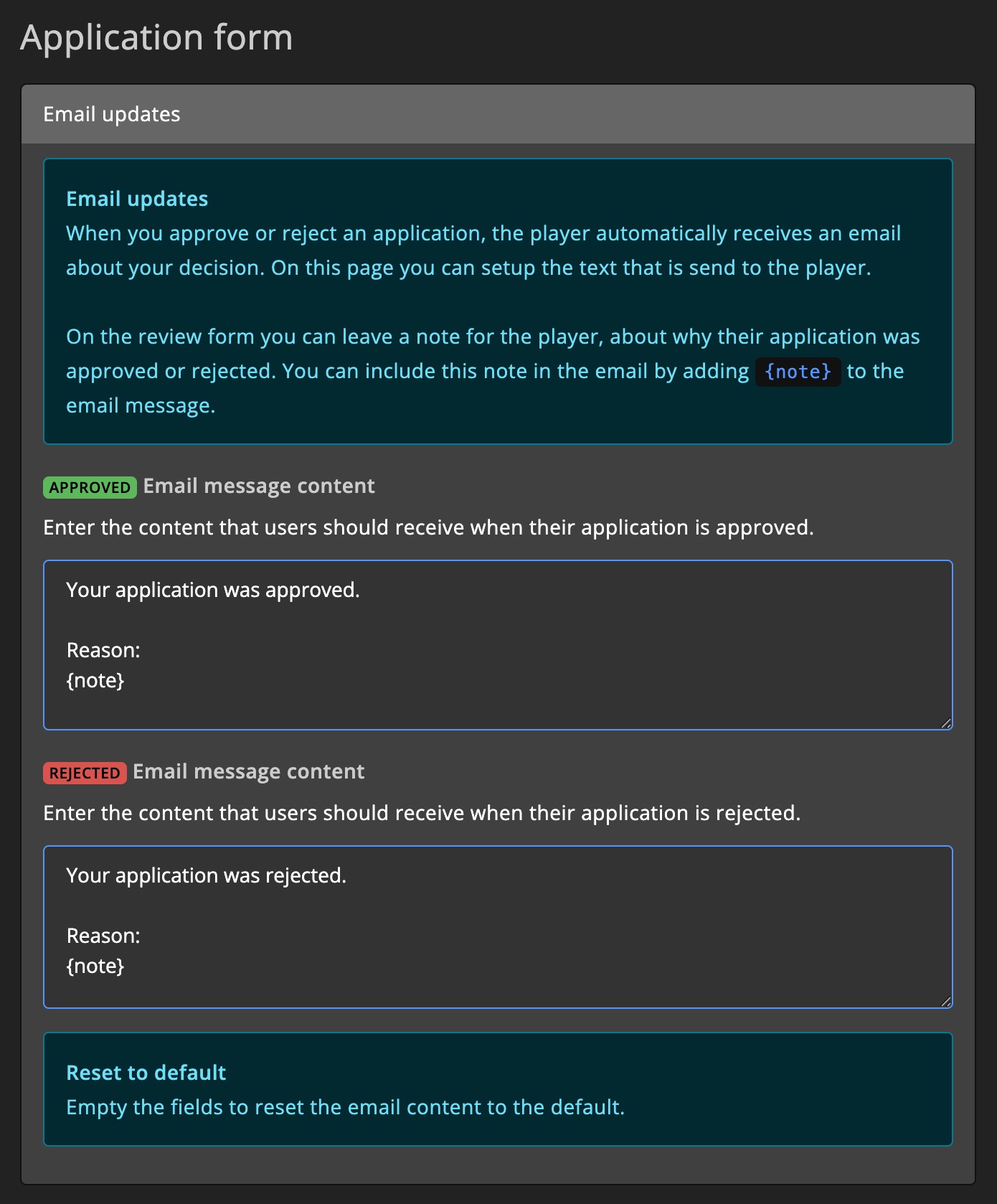 Email reporting