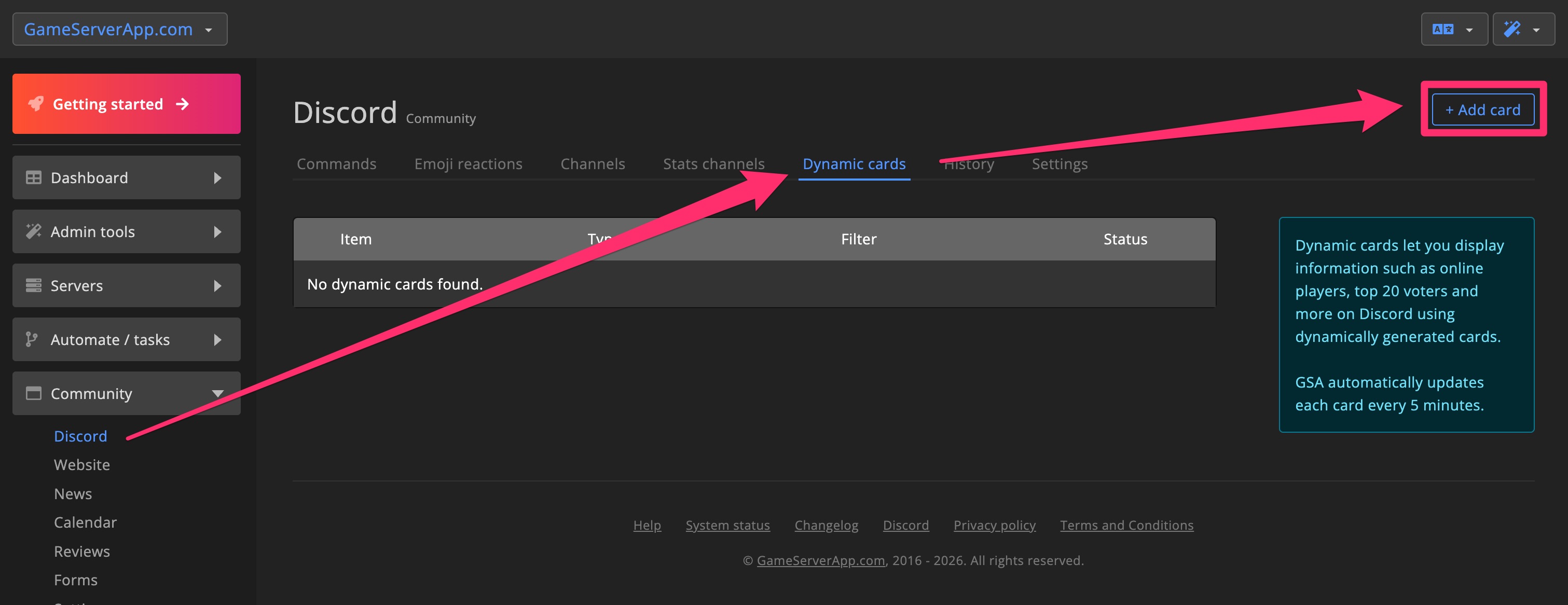 Discord bot - Add dynamic card 1