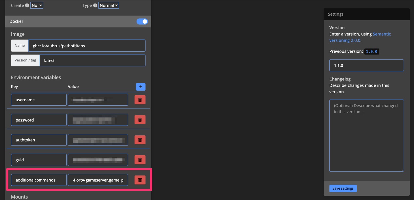 Blueprint - Create existing Docker container blueprint - Register configuration file