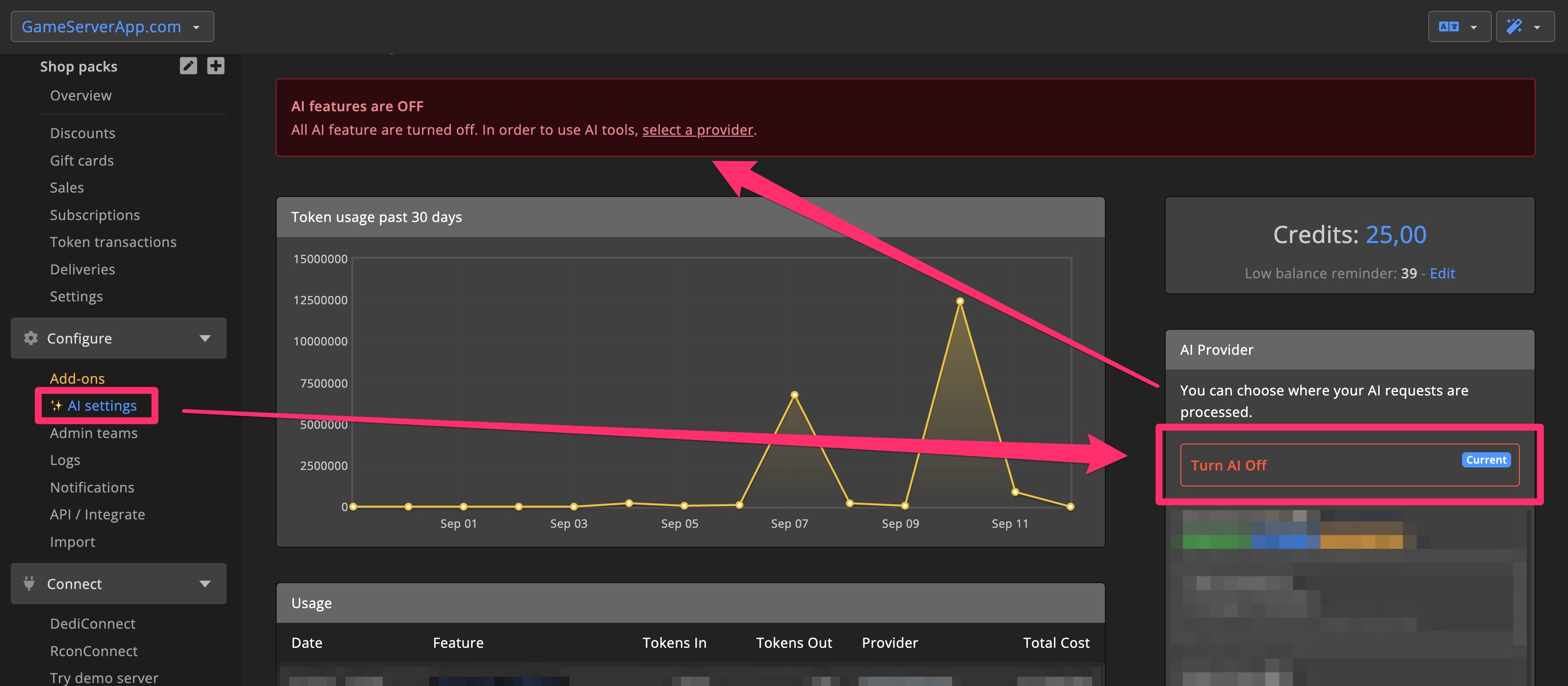 AI tools - AI Settings - Turn AI OFF