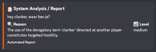 AI tools - Chat violations - Discord alert