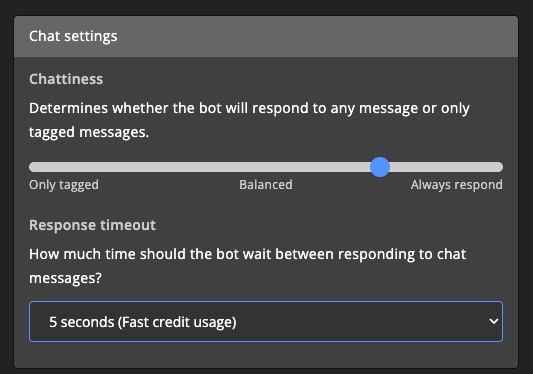 AI tools - Chatbot - Chat Settings