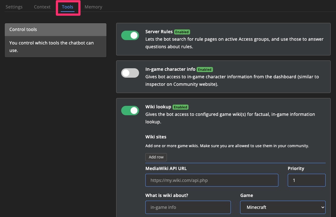 AI tools - Chatbot - Tools