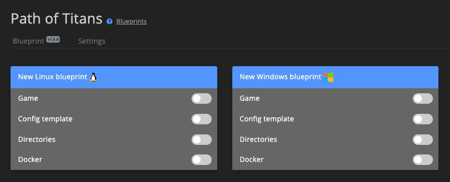 Blueprint - Blueprint form - Manage versions