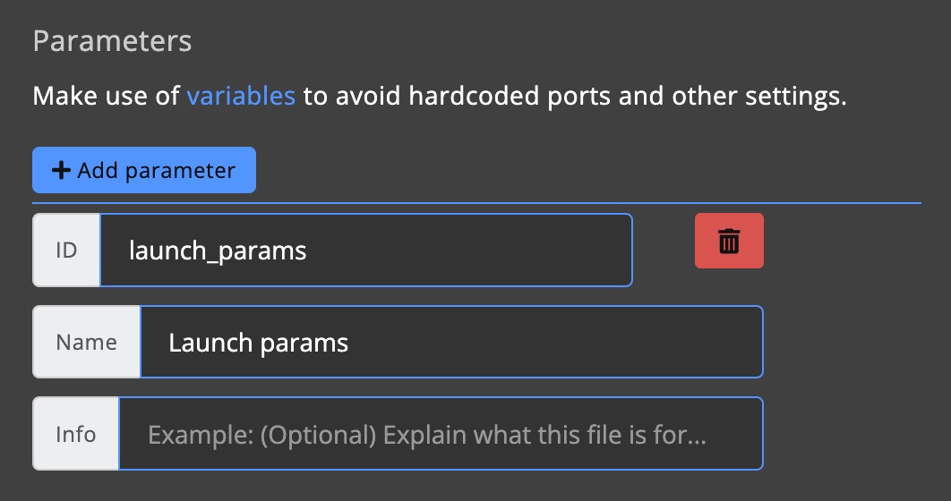 Blueprint - Blueprint form - Config Template parameter example