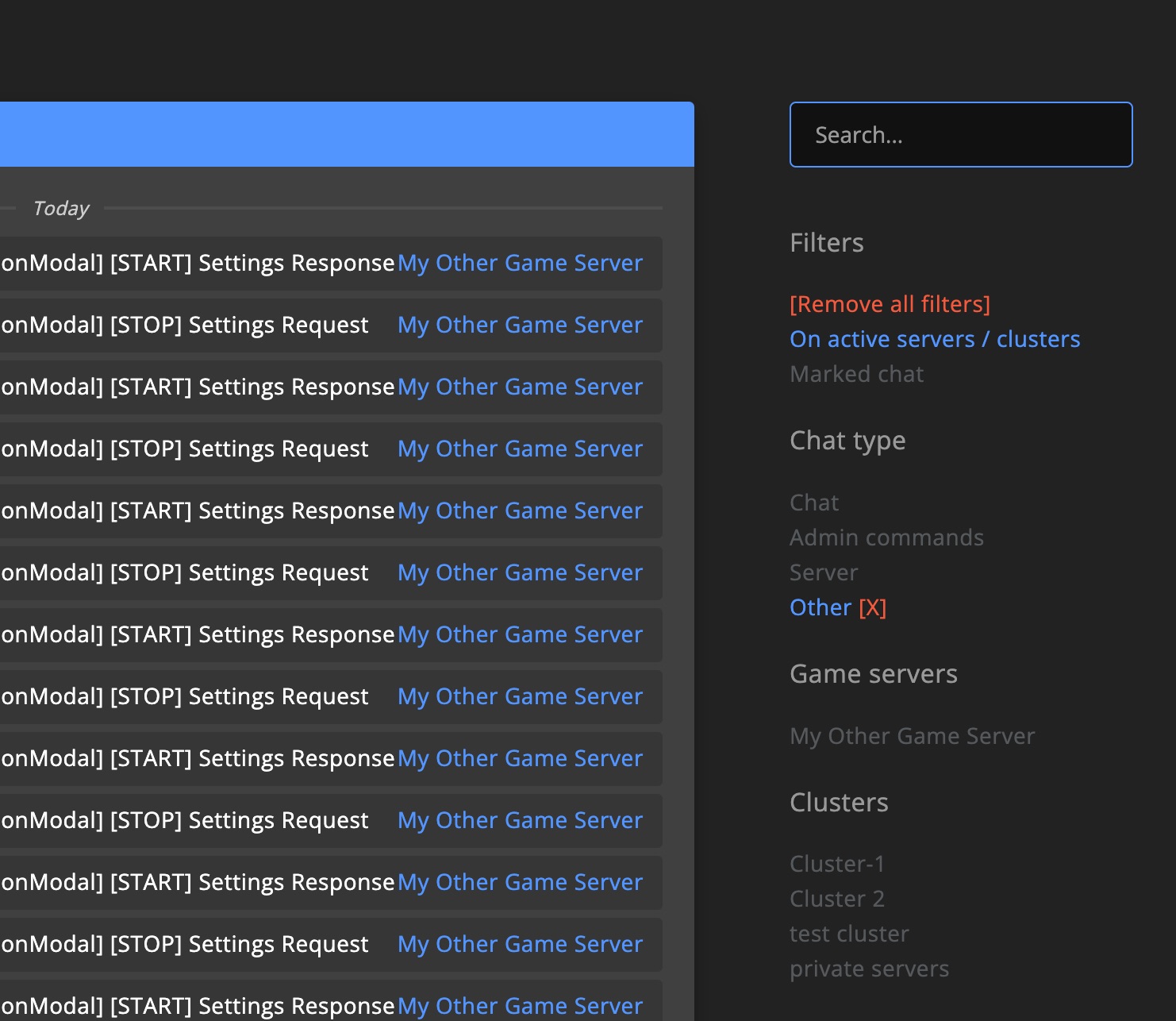 Admin tools - Chat log