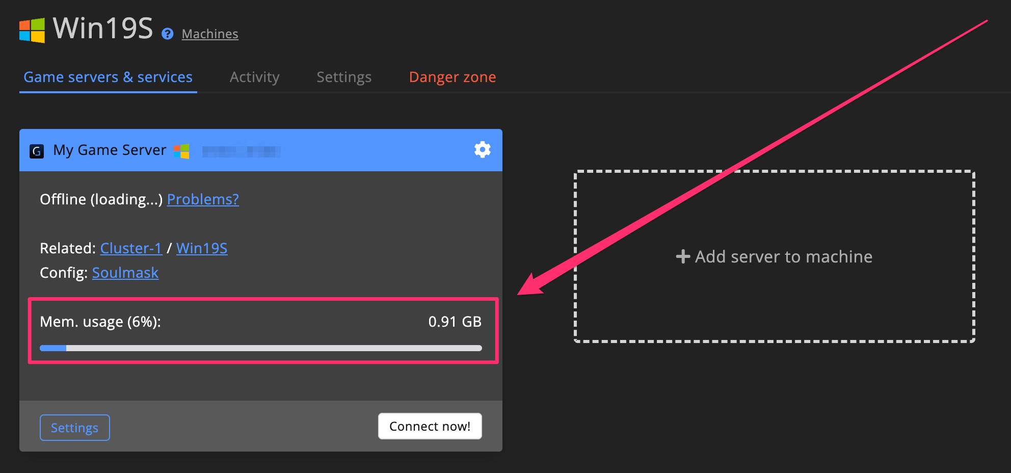 Blueprint - Create STEAM blueprint - Check server memory