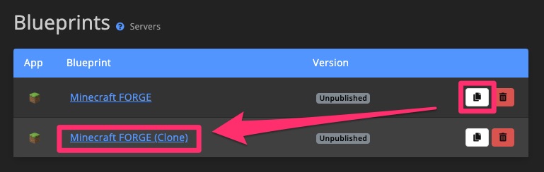 Blueprint - Manage - Clone Blueprint