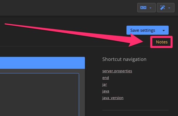 Config template - notes 1