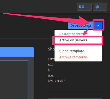 Config template - activate on servers 1