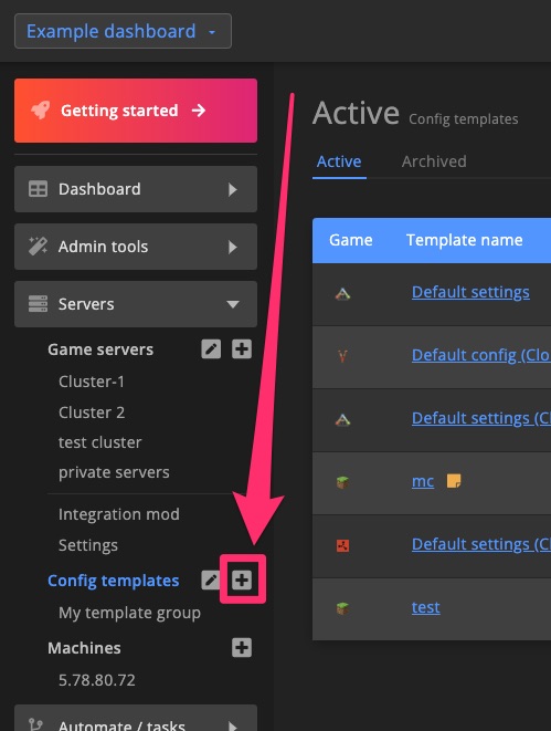 Config template group - create 1