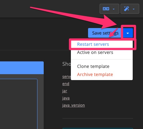 Config template - restart servers 1