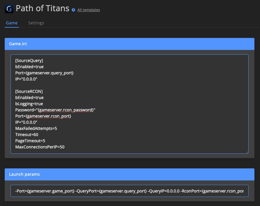 Blueprint - Create existing Docker container blueprint - Config template with config file and launch parameter