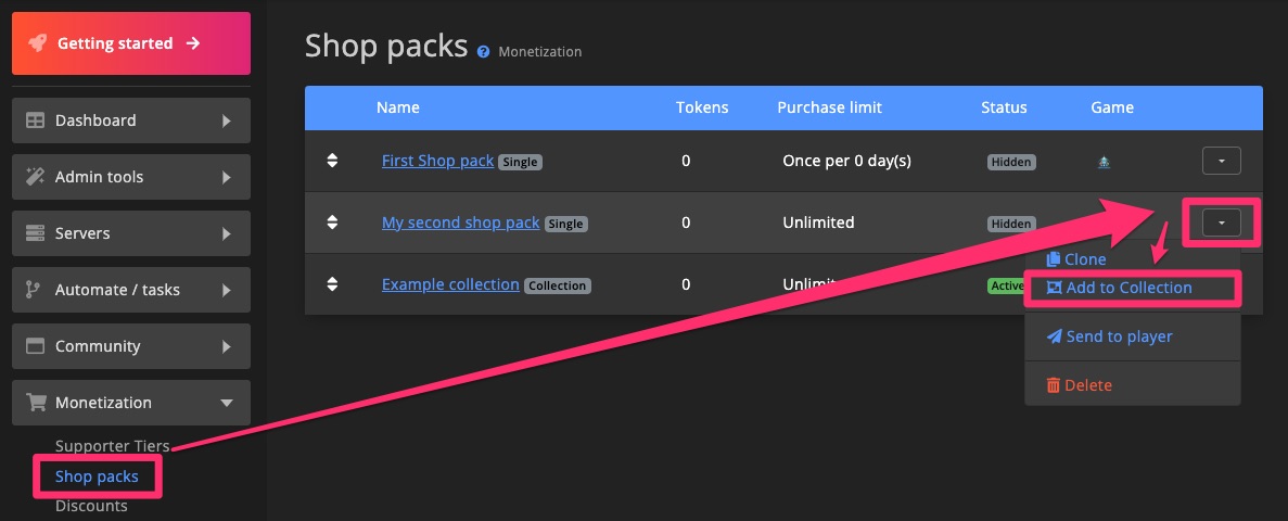 Monetization - Convert Single to Collection Sub-package 1