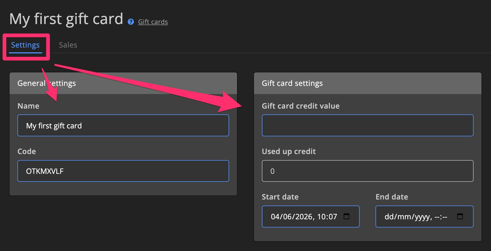 Monetization - Create gift card 3
