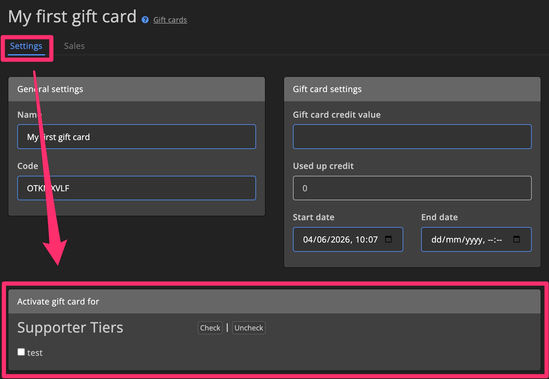 Monetization - Create gift card 4