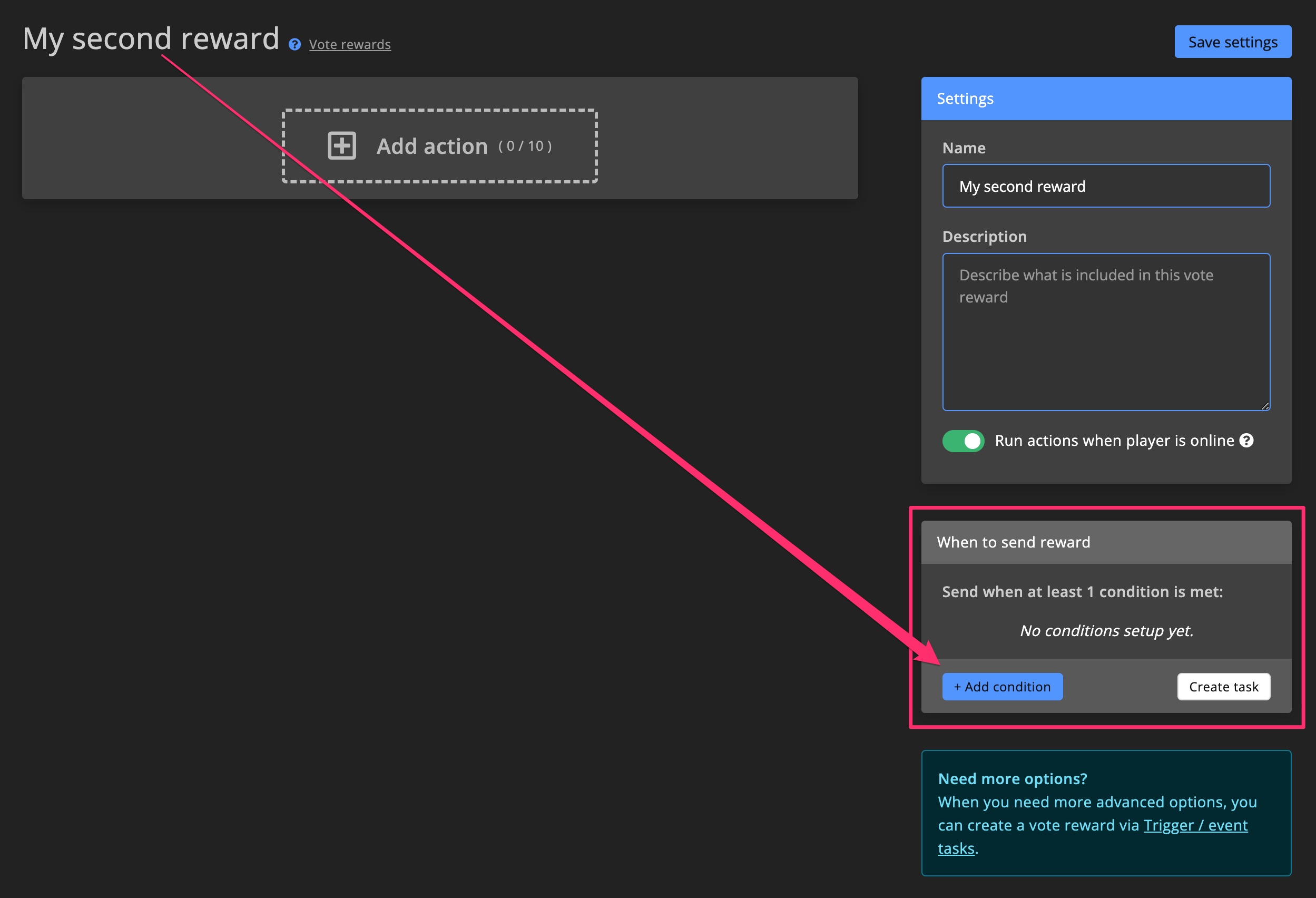 Automations / Tasks - Create vote reward 3