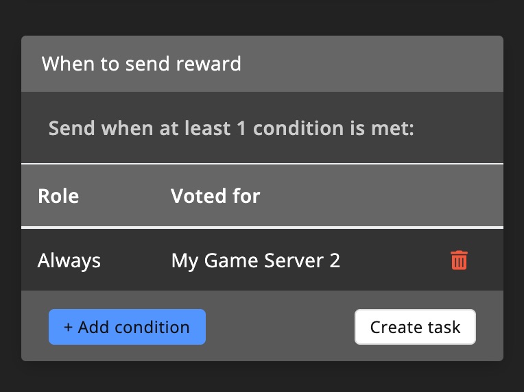 Automations / Tasks - Create vote reward 5