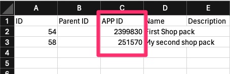 Monetization - CSV tools - Details - App ID field