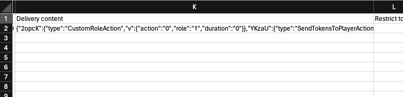 Monetization - CSV tools - Details - Delivery content field 1