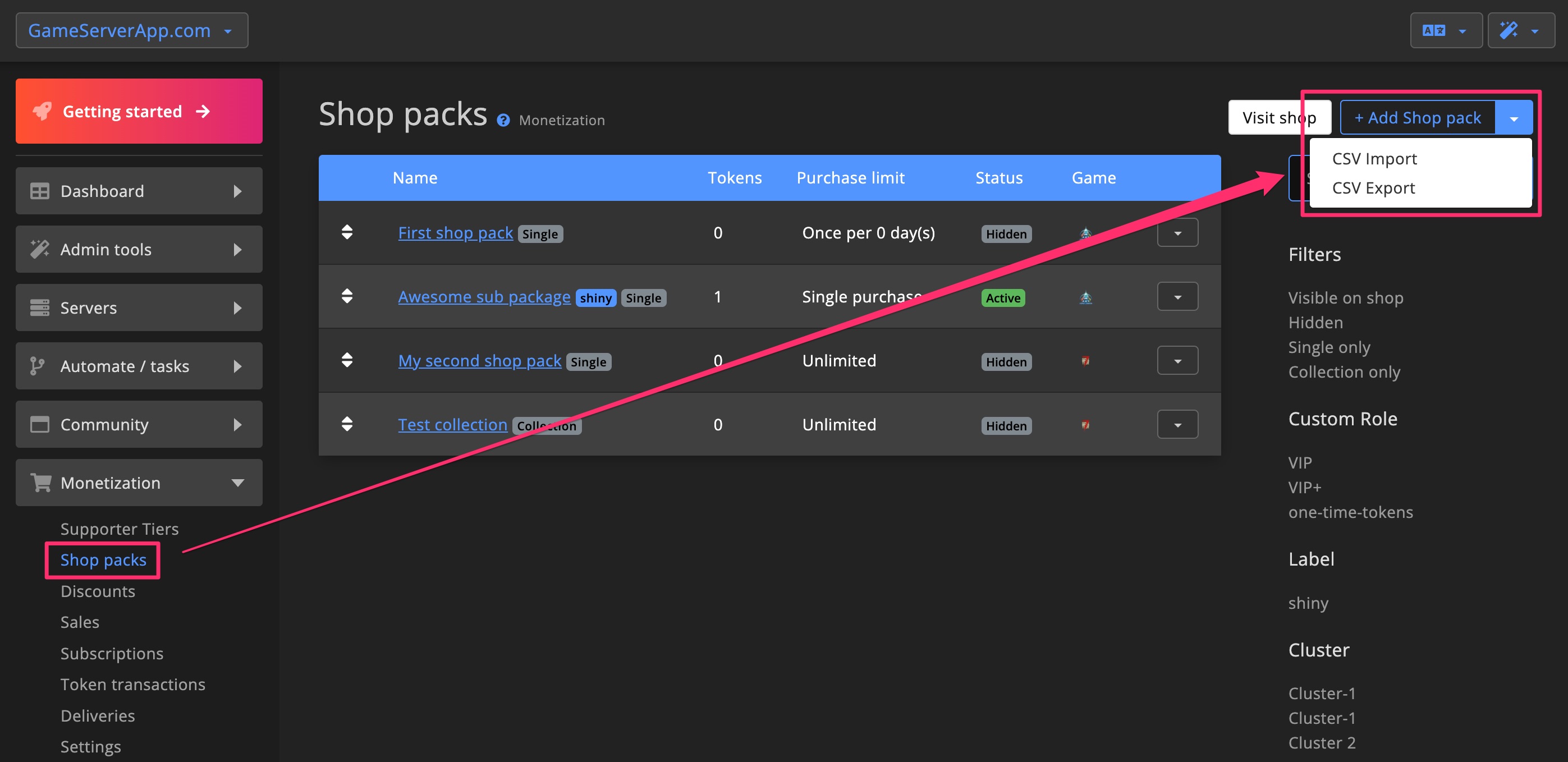 Monetization - CSV tools