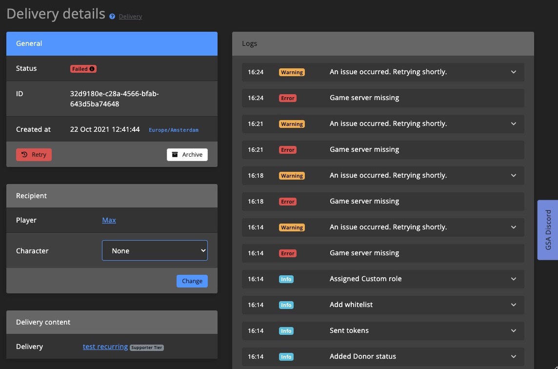 Monetization - Delivery detail