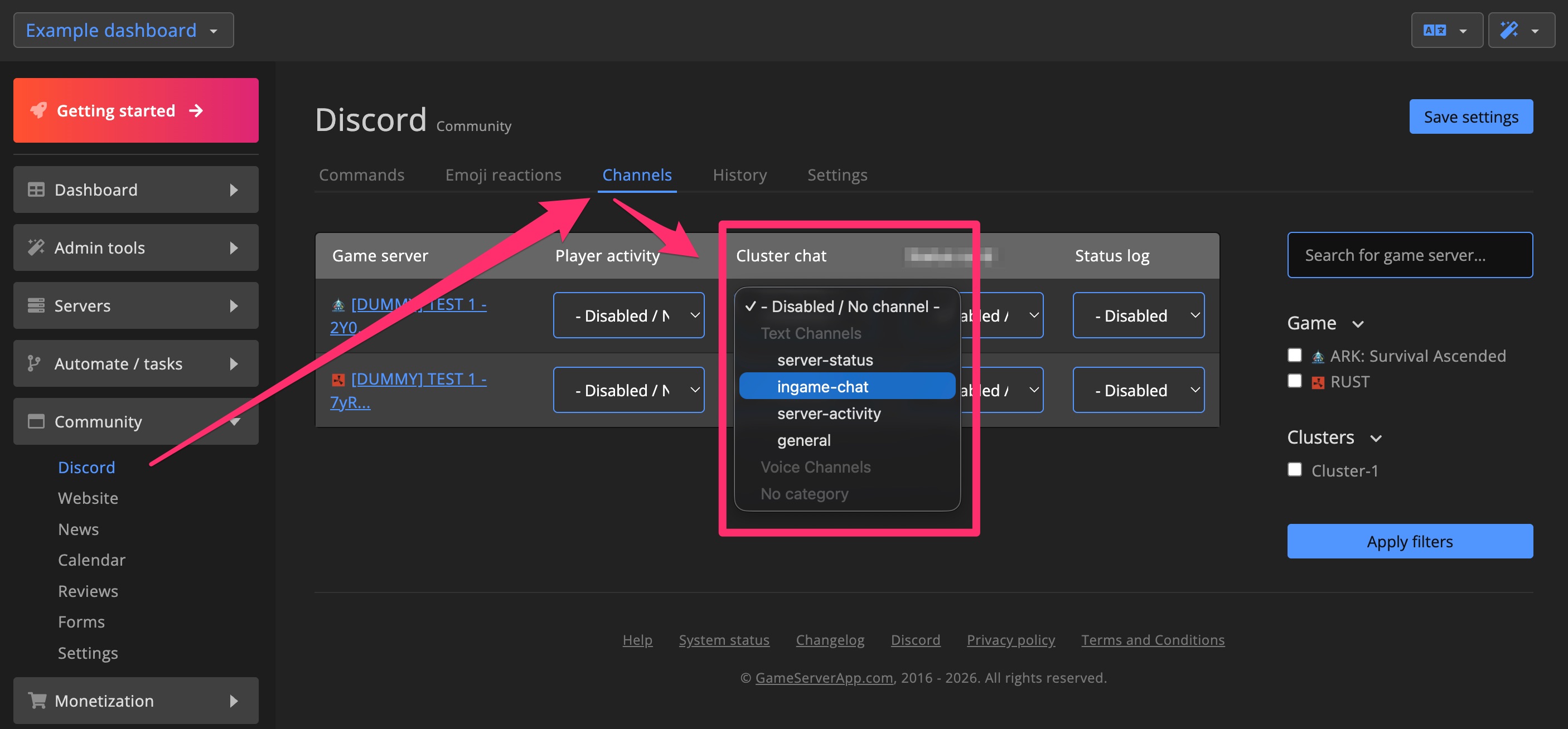 Discord bot - Enable Cluster chat + Discord