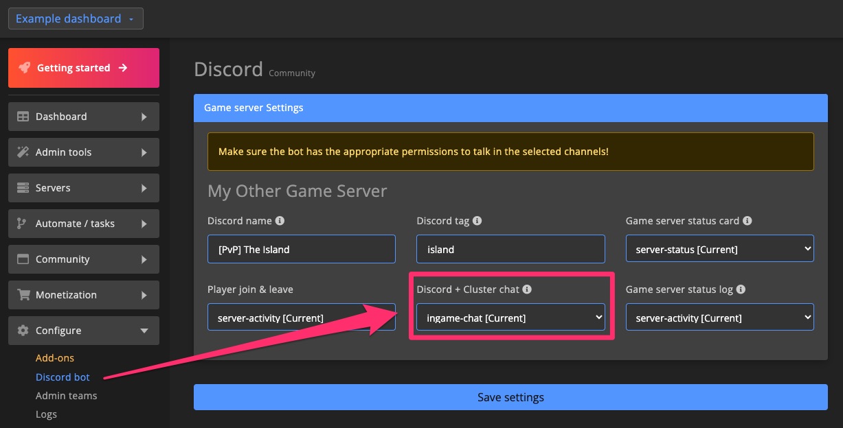 Discord bot - Enable Cluster chat + Discord