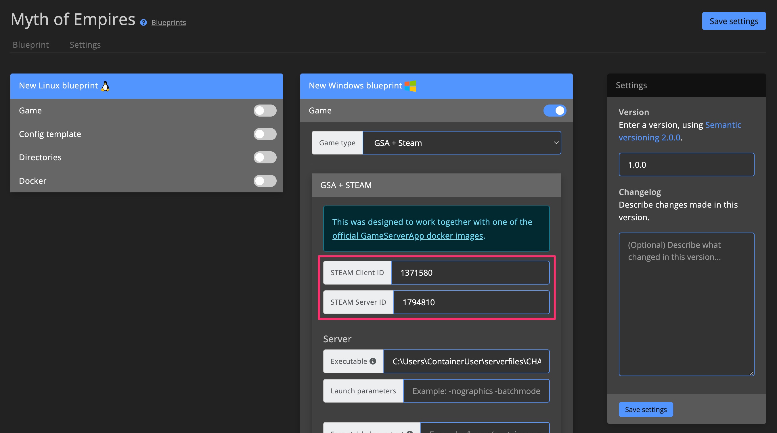 Blueprint - Create STEAM blueprint - Find server id