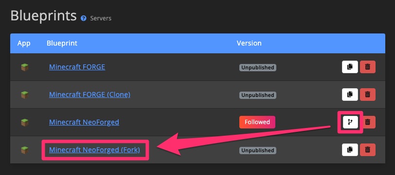 Blueprint - Manage - Fork Blueprint