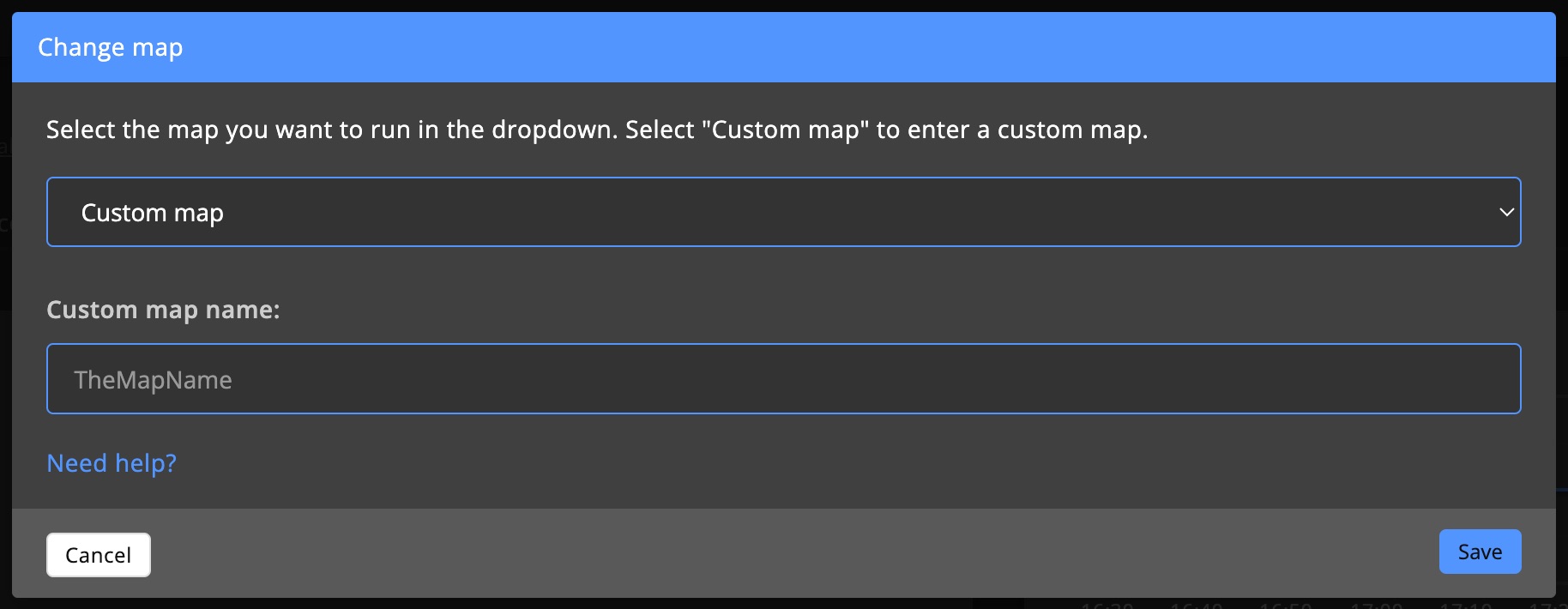 Game server - custom map