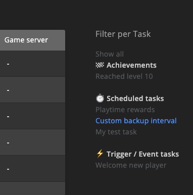 Automations / Tasks - Task history filter