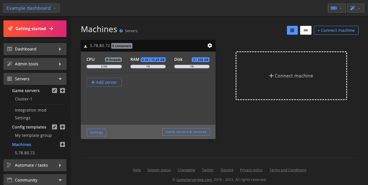 Machine overview