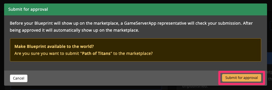 Blueprint - Publish on marketplace - Blueprint submit for approval