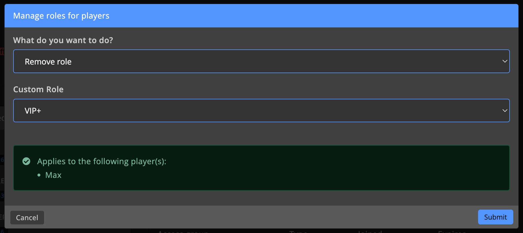 Manage roles