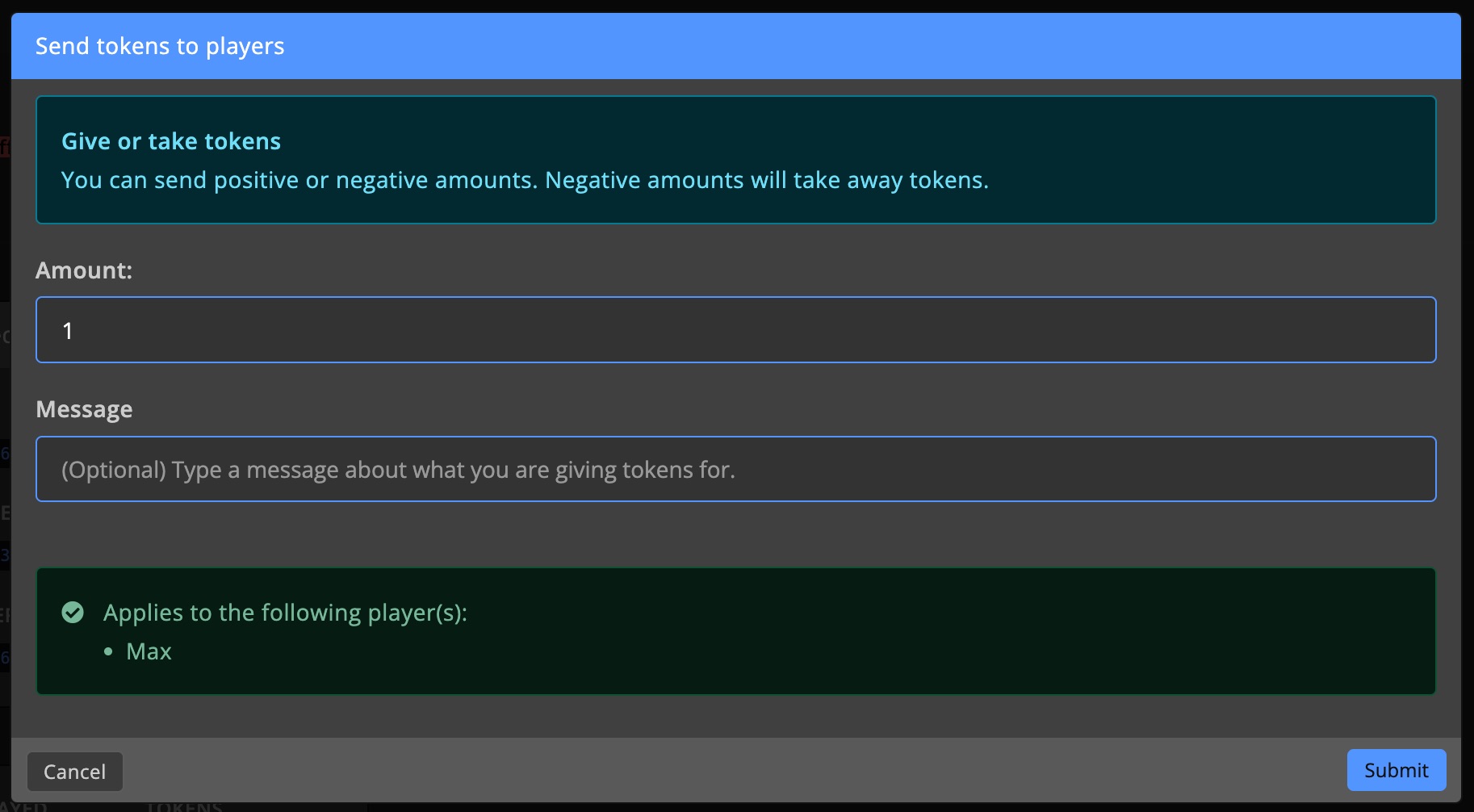 Manage tokens