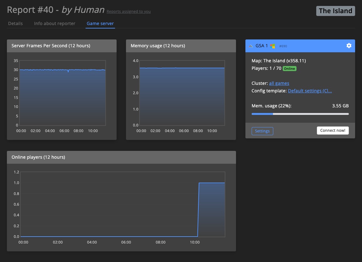 Admin tools - Report detail - info