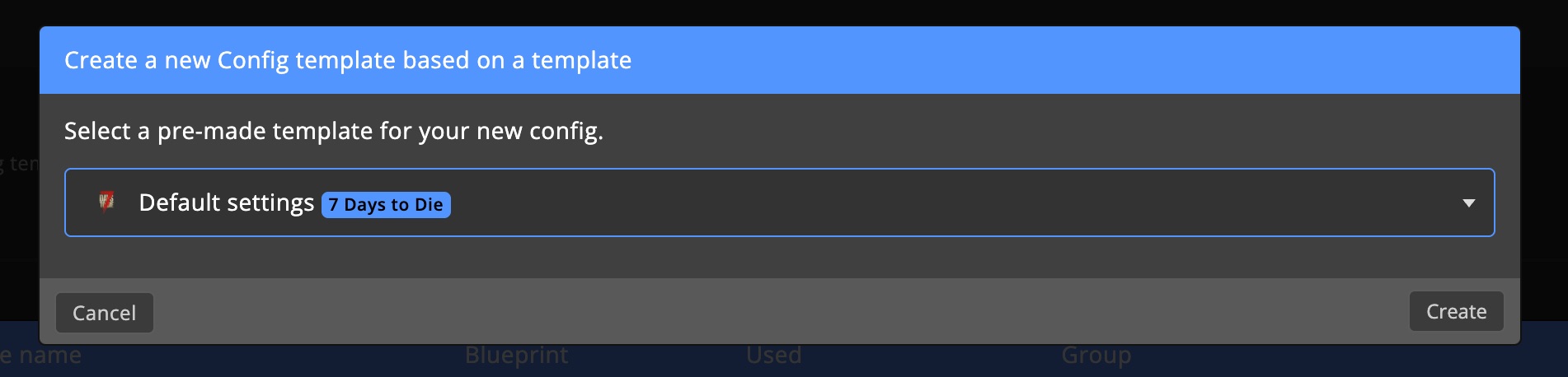 Config template - default config