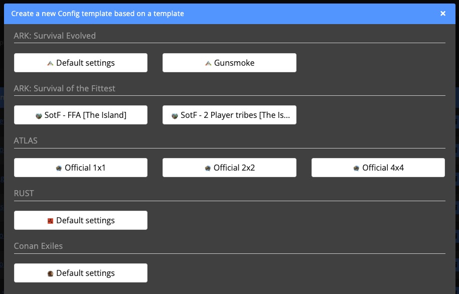 Config template - default config