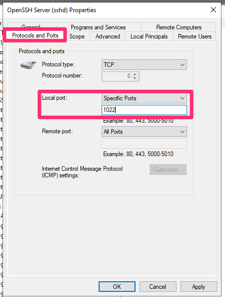 Change port number